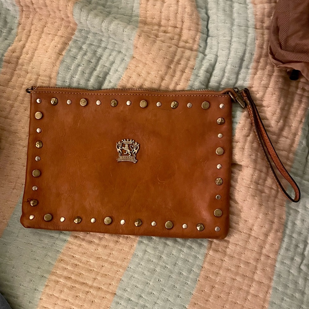 Pratesi Made in Italy Genuine Leather Studded Clutch